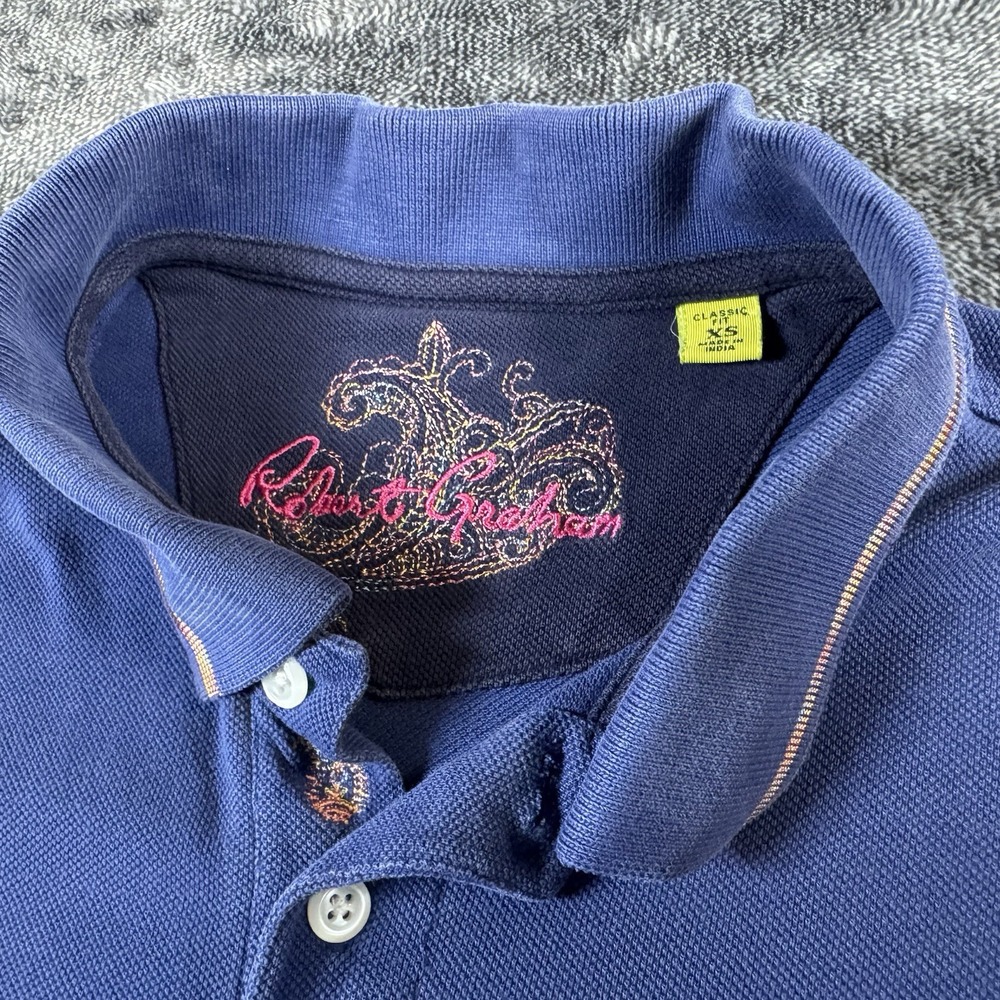 ROBERT GRAHAM Man's KOLTON Classic Fit Polo NEW Size X-Small Retail $98 - Picture 2 of 11